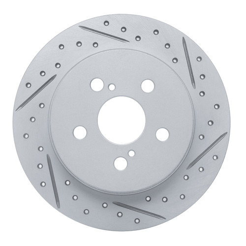 R1 09-24 Lexus CT200H Rear Right Drilled & Slotted Geo-Carbon Rotor