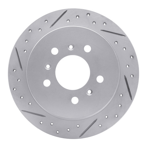 R1 06-10 Buick Lacrosse Rear Left Drilled & Slotted Geo-Carbon Rotor