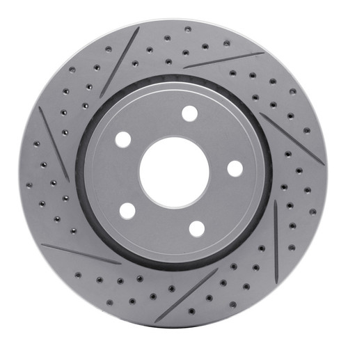 R1 05-10 Jeep Commander Front Right Drilled & Slotted Geo-Carbon Rotor