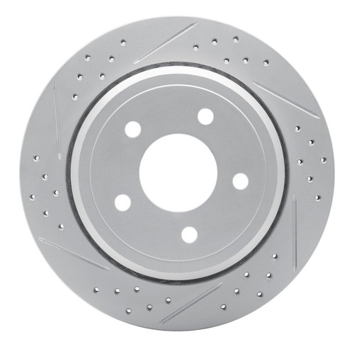 R1 03-11 Ford Crown Victoria Rear Left Drilled & Slotted Geo-Carbon Rotor
