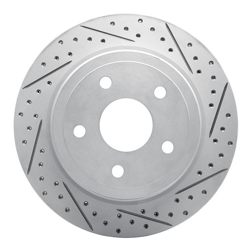 R1 04-06 Dodge Ram 1500 Pickup Rear Right Drilled & Slotted Geo-Carbon Rotor
