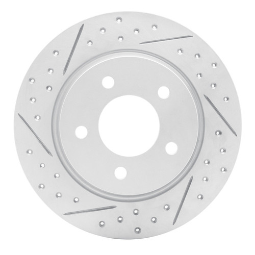 R1 04-13 Mazda 3 Rear Left Drilled & Slotted Geo-Carbon Rotor