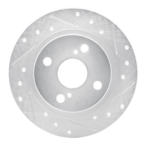 R1 87-92 Chevrolet Nova Rear Right Drilled & Slotted Silver Brake Rotor