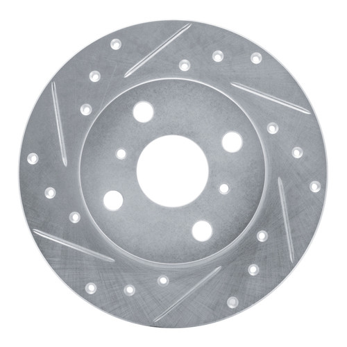 R1 83-90 Toyota Tercel Front Left Drilled & Slotted Silver Brake Rotor
