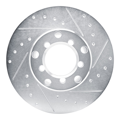 R1 65-73 Mercedes-Benz 220 Front Right Drilled & Slotted Silver Brake Rotor