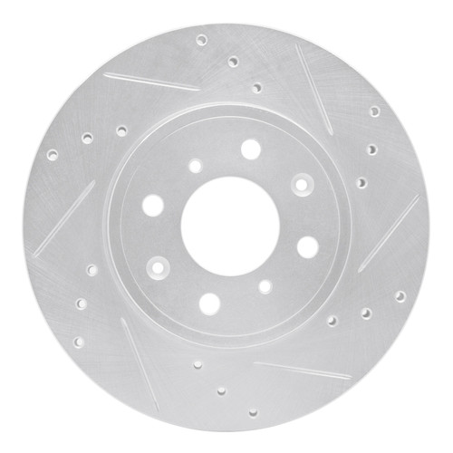 R1 15-20 Honda Fit (Mexico) Front Right Drilled & Slotted Silver Brake Rotor