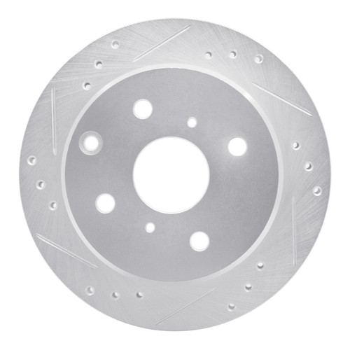 R1 82-85 Toyota Celica Rear Left Drilled & Slotted Silver Brake Rotor