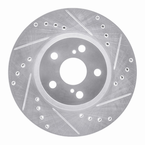 R1 09-15 Toyota Corolla (Mexico) Front Right Drilled & Slotted Silver Brake Rotor