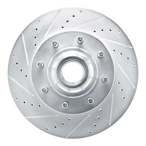 R1 08-25 Ford E-150 Front Left Drilled & Slotted Silver Brake Rotor