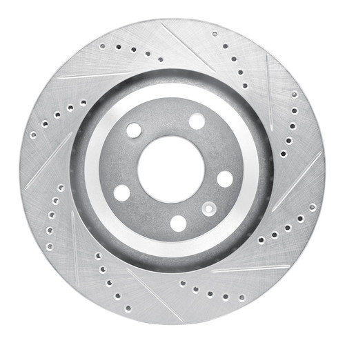 R1 05-11 Audi A6 Quattro Rear Right Drilled & Slotted Silver Brake Rotor