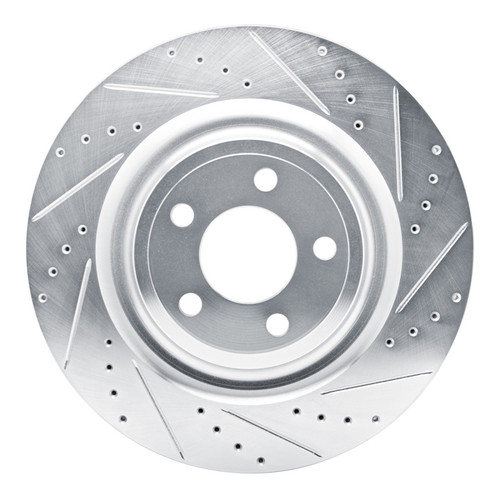 R1 20-25 Ford Explorer Rear Right Drilled & Slotted Silver Brake Rotor