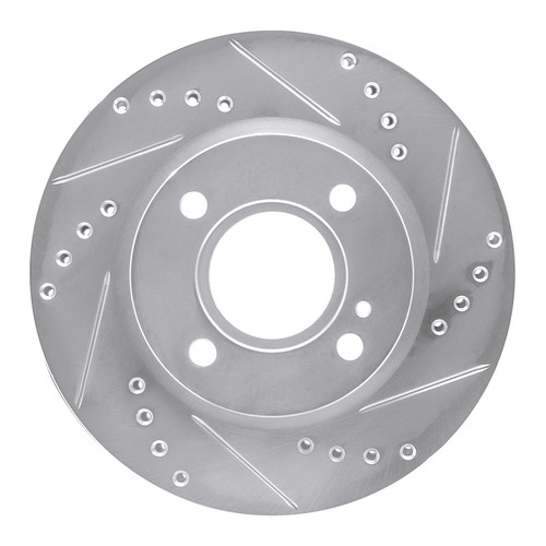 R1 11-19 Ford Fiesta (USA/Canada) Front Right Drilled & Slotted Silver Brake Rotor