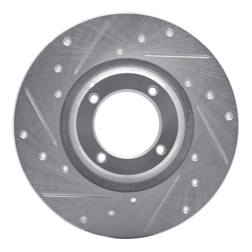 R1 75-80 Triumph TR7 Front Left Drilled & Slotted Silver Brake Rotor
