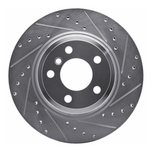 R1 12-20 BMW 435I Rear Right Drilled & Slotted Silver Brake Rotor