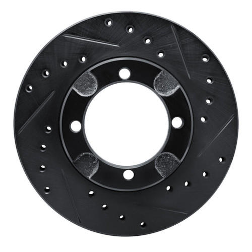 R1 91-92 Dodge COLT Front Right Drilled & Slotted Black Brake Rotor