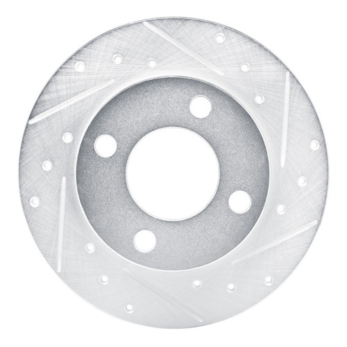 R1 89-91 Audi 100 Quattro Rear Right Drilled & Slotted Silver Brake Rotor