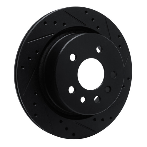 R1 01-01 Cadillac CATERA Rear Right Drilled & Slotted Black Brake Rotor