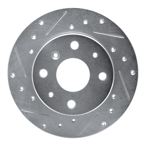 R1 88-92 Daihatsu CHARADE Front Left Drilled & Slotted Silver Brake Rotor