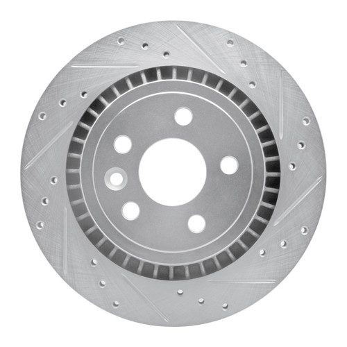 R1 10-17 Volvo XC60 Rear Right Drilled & Slotted Silver Brake Rotor