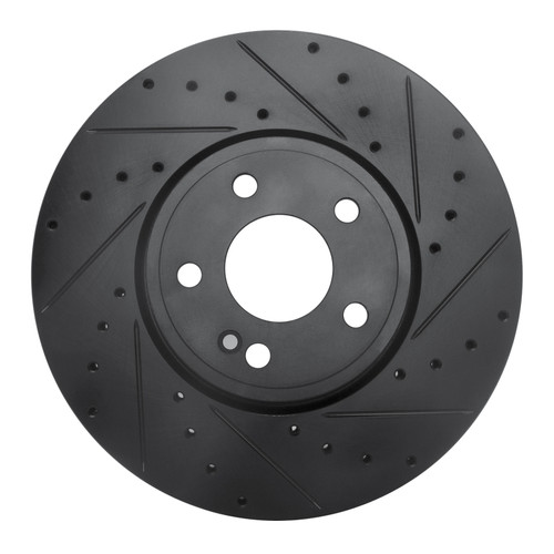 R1 19-26 Mercedes-Benz A220 Front Right Drilled & Slotted Black Brake Rotor