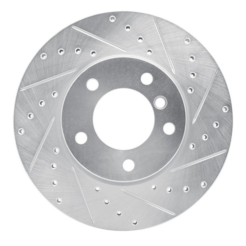 R1 06-13 BMW 128I Front Right Drilled & Slotted Silver Brake Rotor