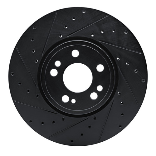 R1 20-23 Mercedes-Benz GLE350 Front Left Drilled & Slotted Black Brake Rotor