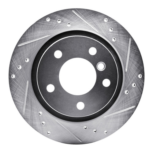 R1 03-08 BMW Z4 Rear Right Drilled & Slotted Silver Brake Rotor