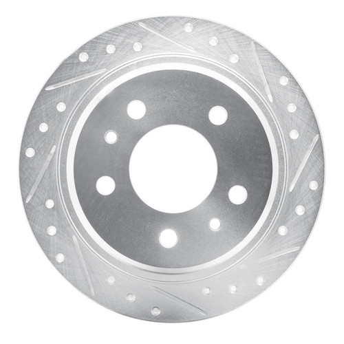 R1 82-89 BMW 528E Rear Right Drilled & Slotted Silver Brake Rotor