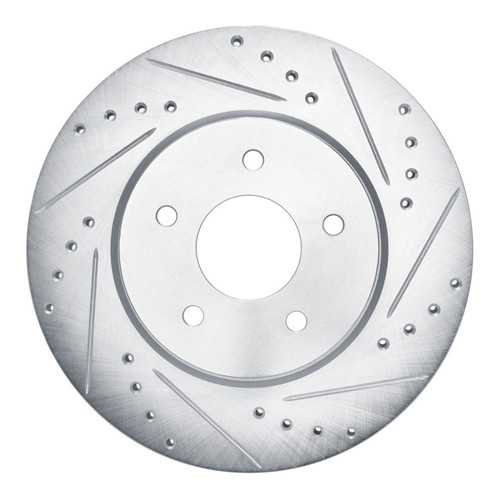 R1 19-24 Infiniti QX50 Rear Right Drilled & Slotted Silver Brake Rotor
