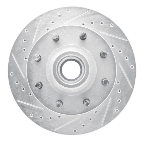 R1 01-02 Chevrolet Express 3500 Front Left Drilled & Slotted Silver Brake Rotor