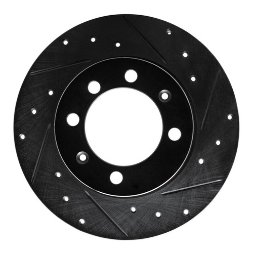 R1 69-87 Saab 99 Rear Right Front Right Drilled & Slotted Black Brake Rotor
