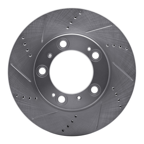 R1 97-04 Porsche Boxster Front Left Drilled & Slotted Silver Brake Rotor