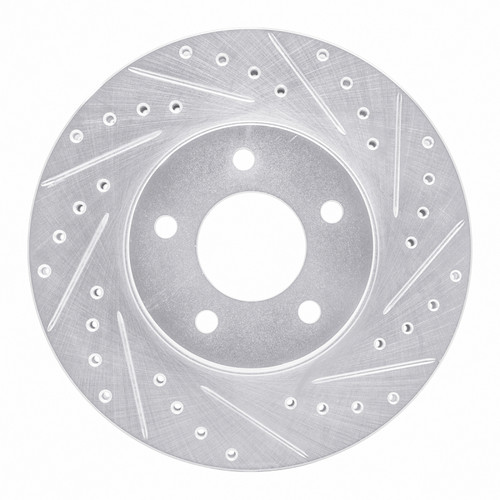 R1 01-07 Buick Rendezvous Front Right Drilled & Slotted Silver Brake Rotor
