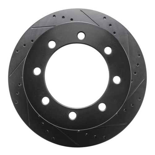 R1 20-25 Chevrolet Silverado 3500 HD Rear Right Drilled & Slotted Black Brake Rotor