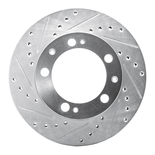 R1 87-89 Porsche 944 Except Turbo Front Left Drilled & Slotted Silver Brake Rotor