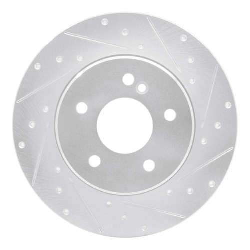 R1 98-03 Mercedes-Benz E320 Rear Right Drilled & Slotted Silver Brake Rotor
