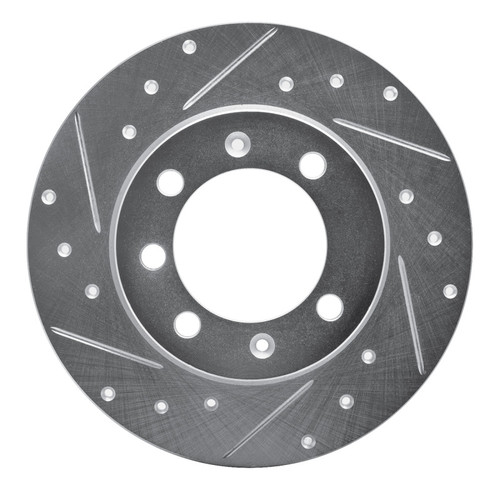 R1 69-87 Saab 99 Rear Left Front Left Drilled & Slotted Silver Brake Rotor