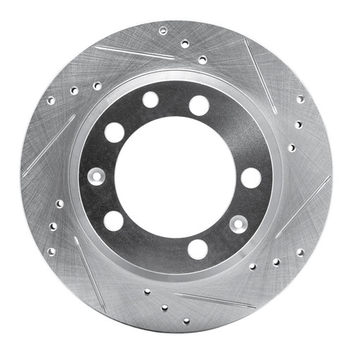 R1 77-88 Porsche 924 Rear Right Drilled & Slotted Silver Brake Rotor