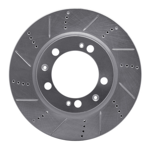 R1 86-91 Porsche 944 Except Turbo Right Front Drilled & Slotted Silver Brake Rotor