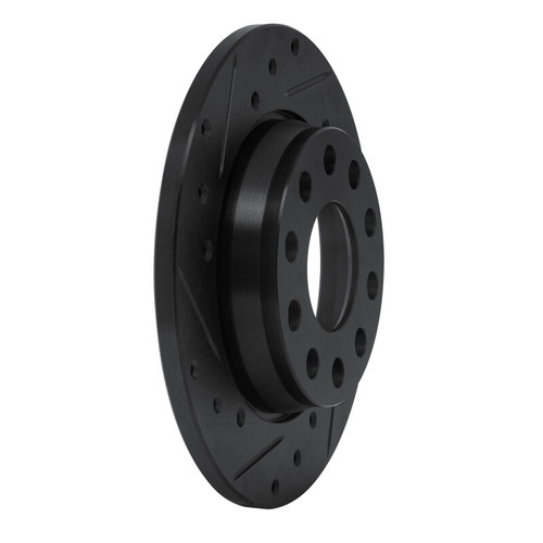 R1 01-03 Volkswagen EuroVan Front Left Drilled & Slotted Black Brake Rotor