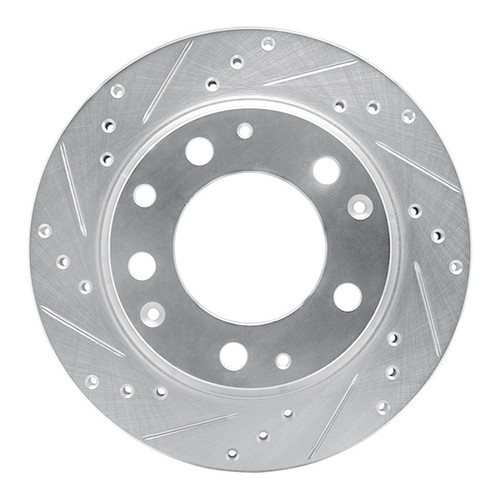 R1 69-83 Porsche 911 Rear Left Drilled & Slotted Silver Brake Rotor