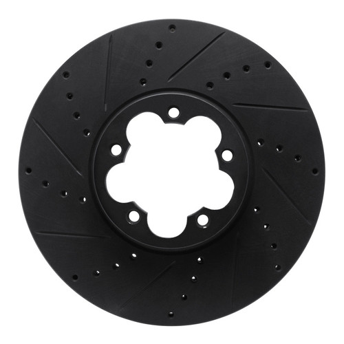 R1 15-25 Ford Transit-350 HD/DRW Front Left Drilled & Slotted Black Brake Rotor