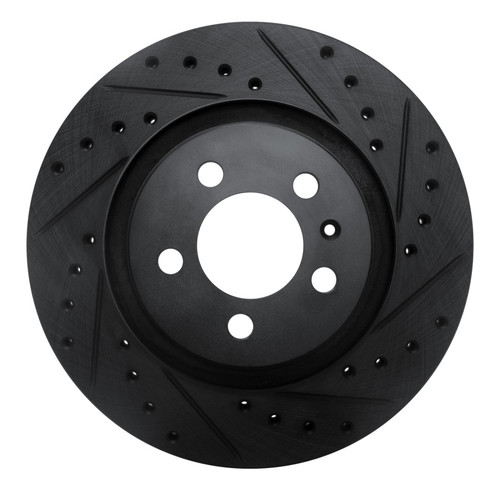 R1 92-95 Volkswagen CORRADO Front Right Drilled & Slotted Black Brake Rotor