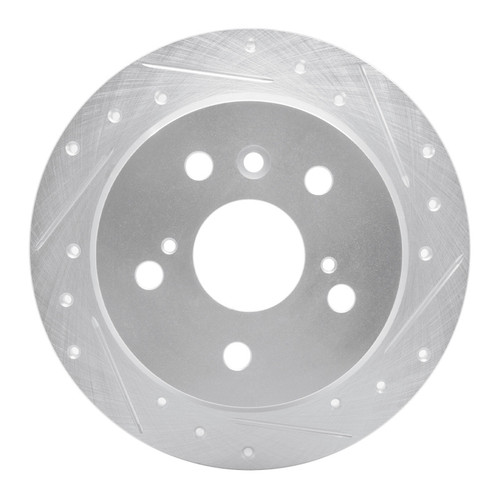 R1 02-08 Lexus ES330 Rear Right Drilled & Slotted Silver Brake Rotor