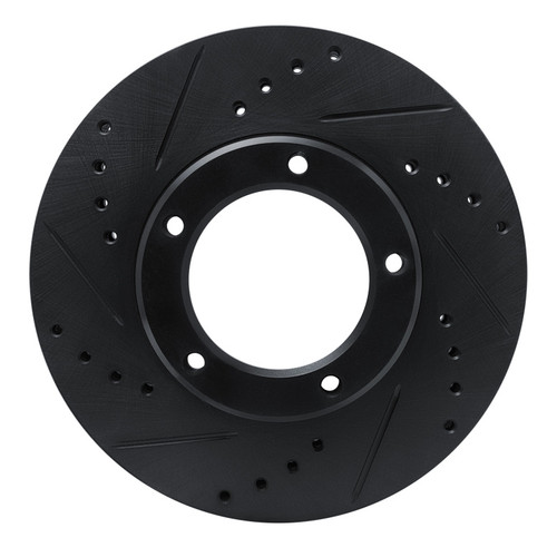 R1 84-95 Toyota Pickup Front Left Drilled & Slotted Black Brake Rotor