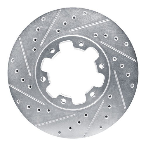 R1 96-04 Infiniti QX4 Front Left Drilled & Slotted Silver Brake Rotor