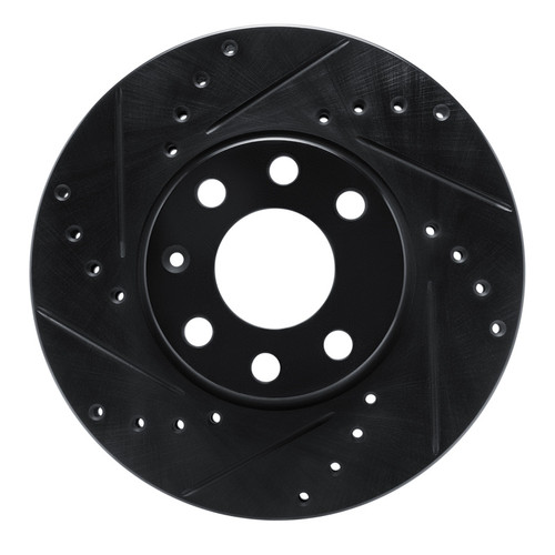 R1 00-05 Chevrolet ASTRA (Mexico) Front Left Drilled & Slotted Black Brake Rotor
