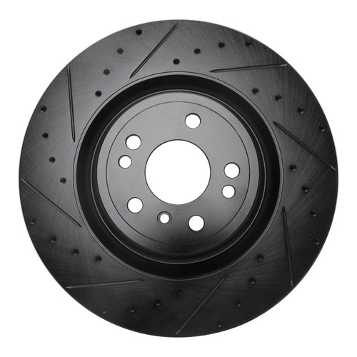 R1 13-19 Mercedes-Benz GLE400 Front Left Drilled & Slotted Black Brake Rotor