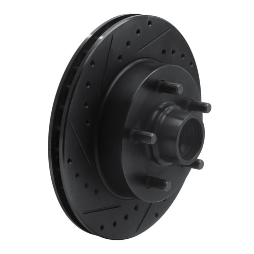 R1 88-91 Chevrolet C1500 Front Left Drilled & Slotted Black Brake Rotor