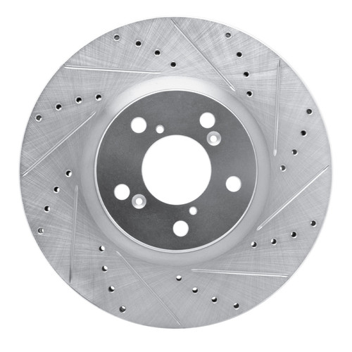 R1 07-20 Acura ZDX Front Right Drilled & Slotted Silver Brake Rotor